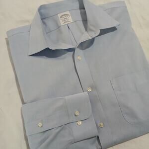 Brooks Brothers 1818 Regent Fit blue LS button up shirt 16 1/2 34/35